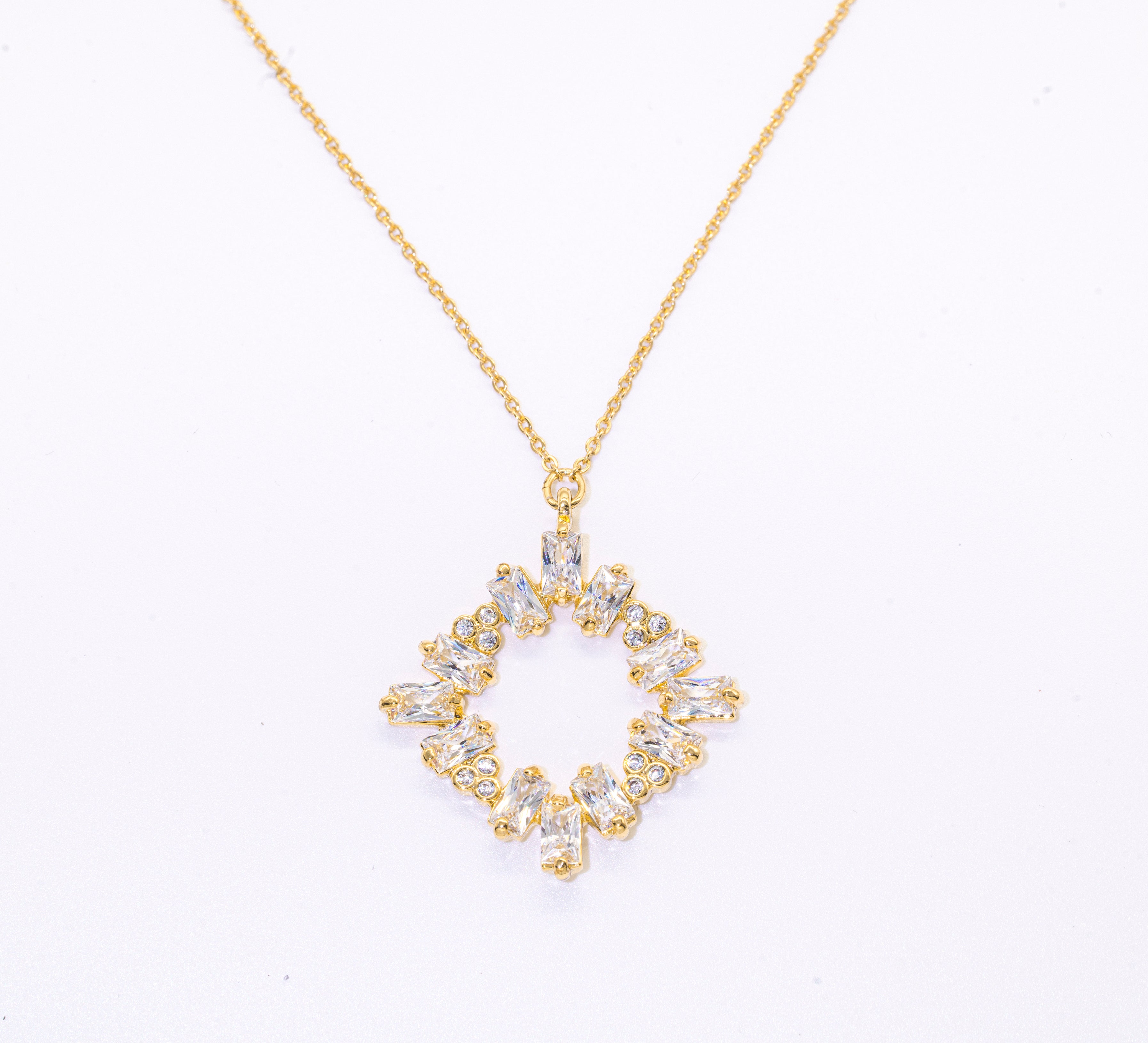 Baguette + Pavé Initial Necklace – Ring Concierge