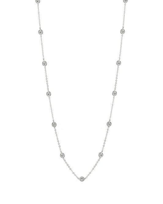 36" Silver Station Necklace