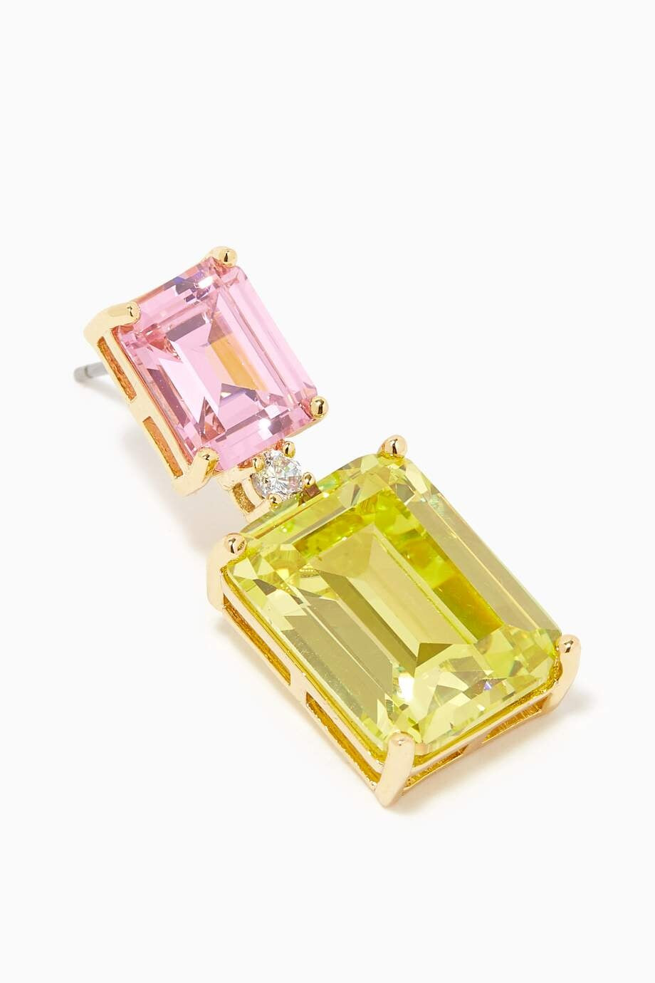 Pink and Yellow Two Tone Earrings
